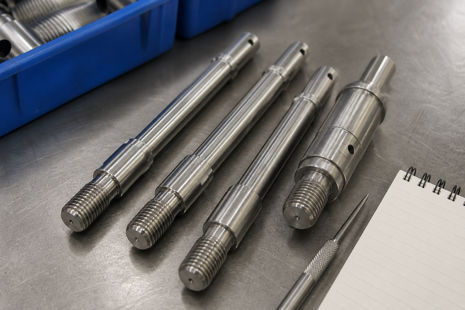 Custom Shaft Prototyping and CNC Machining Guide Representative custom CNC turned shaft prototypes for drawing review