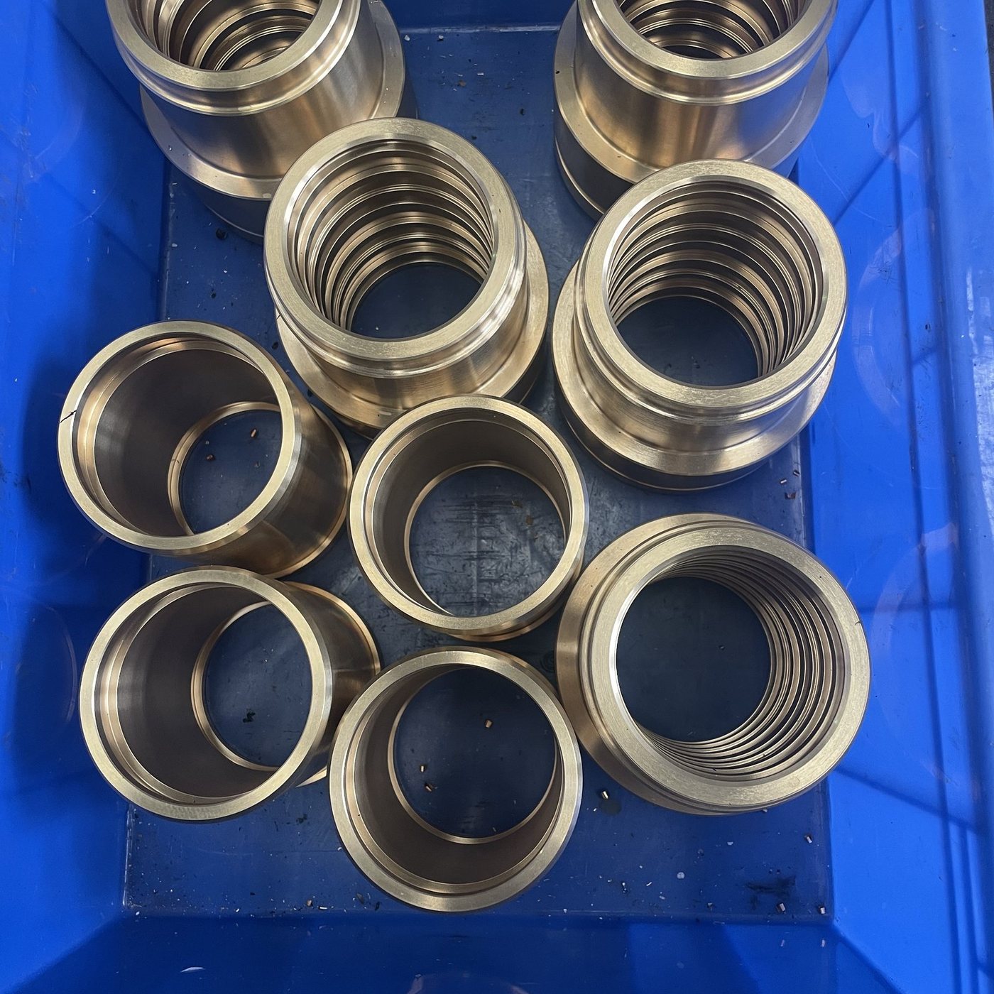 Brass CNC turned components close-up