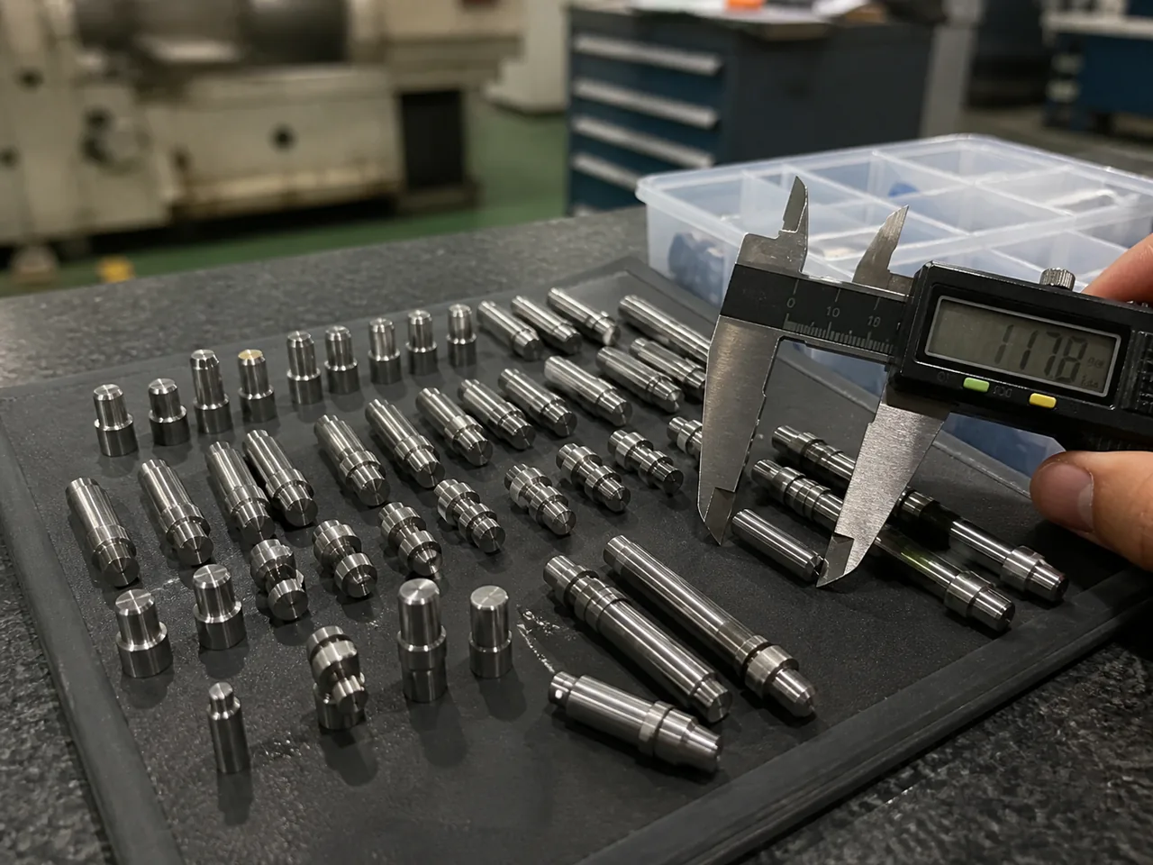 Custom machined pin CNC turning inspection case example