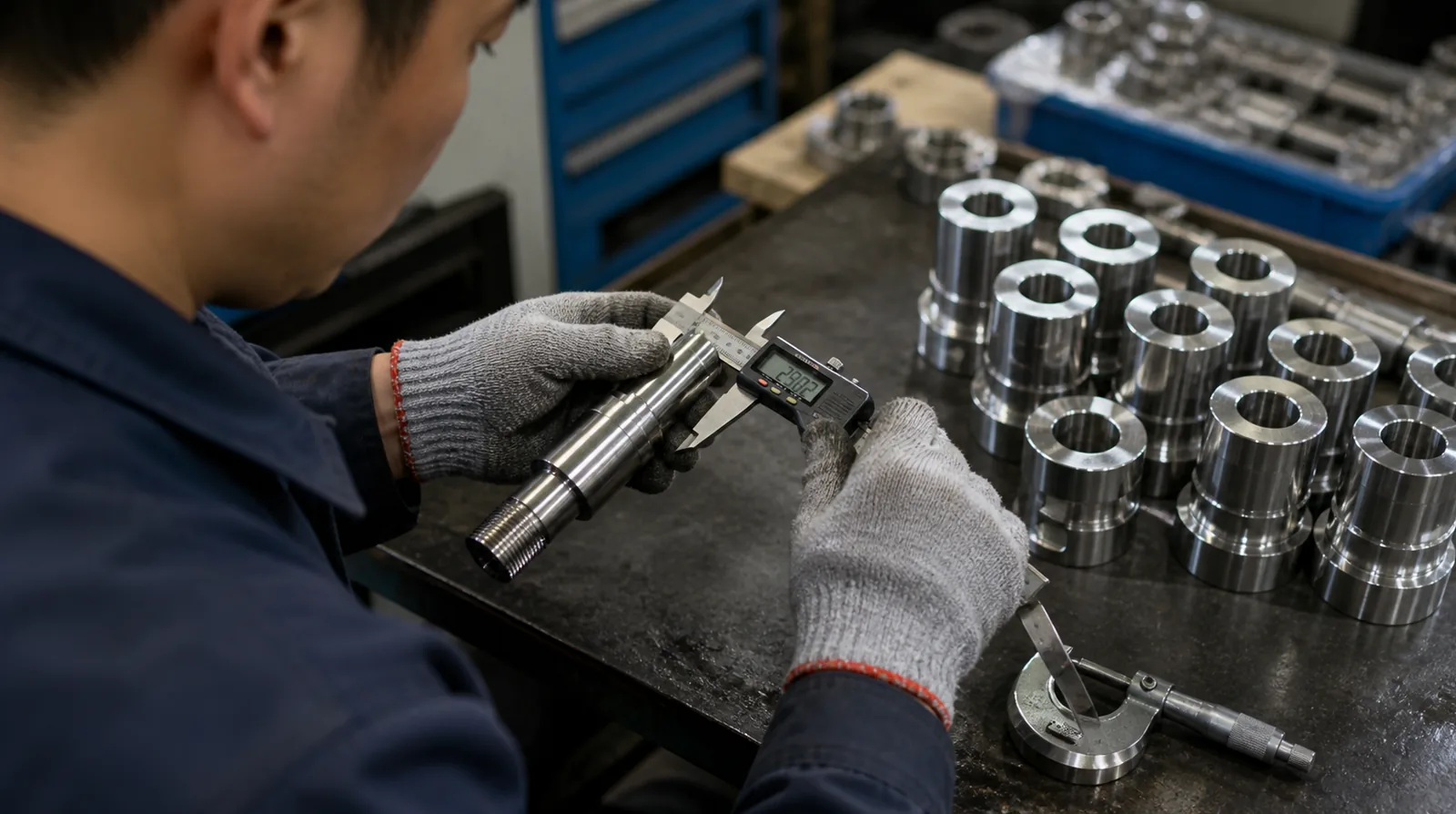 Small Batch CNC Machining Supplier small batch CNC machining inspection with caliper