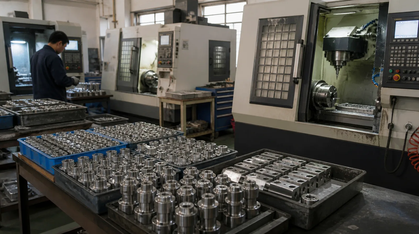 Small Batch CNC Machining Supplier small batch CNC machining parts in a workshop